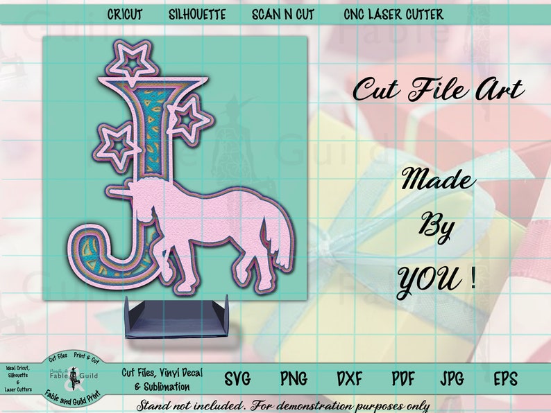 Download 3D Layered Unicorn SVG Letter J Cricut Multi layered ...