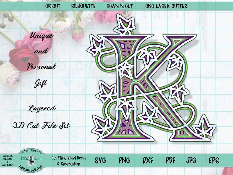 Download 3D Letter SVG Cricut Mandala SVG Cut File Multilayer Scan ...