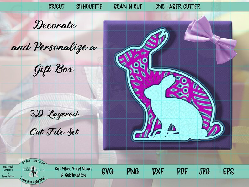 Download Rabbit Mandala SVG Bunny Cut Files for Cricut 3D ...