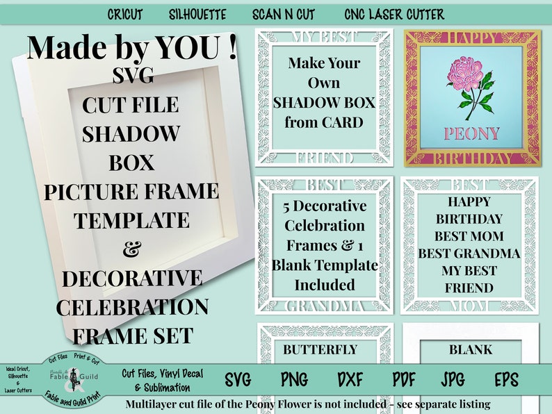 Download Shadow Box SVG Cut File Template with Decorative SVG ...