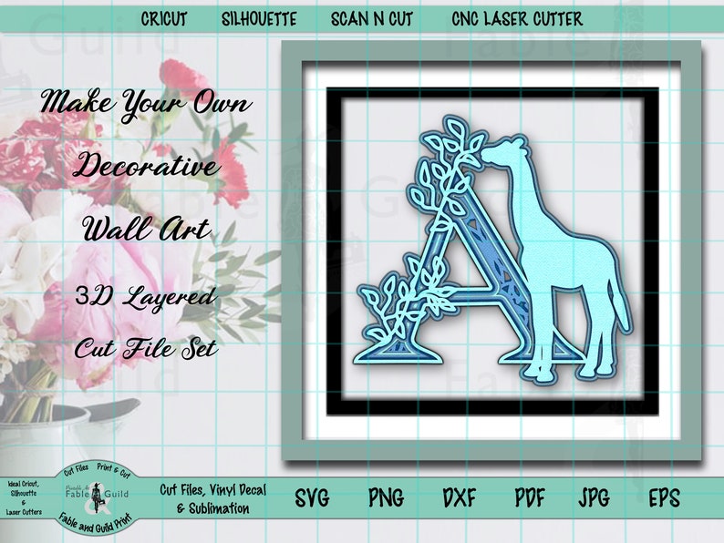 Download 3D Layer Mandala SVG Letter Cricut Cut File Giraffe | Etsy