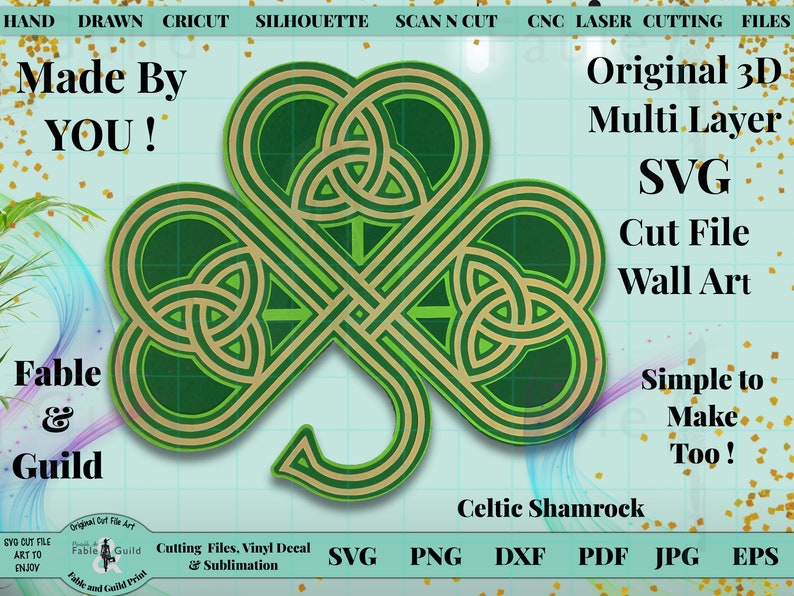 Download Celtic Shamrock SVG layered Irish Clover Celtic Trinity ...