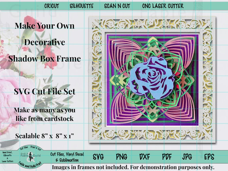 Download 3D Shadow Box Picture Frame Template Multi-Layer SVG Files ...