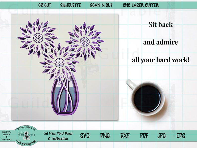 Download Multi layer Flower Svg Cut Files Sunflower for CRICUT | Etsy