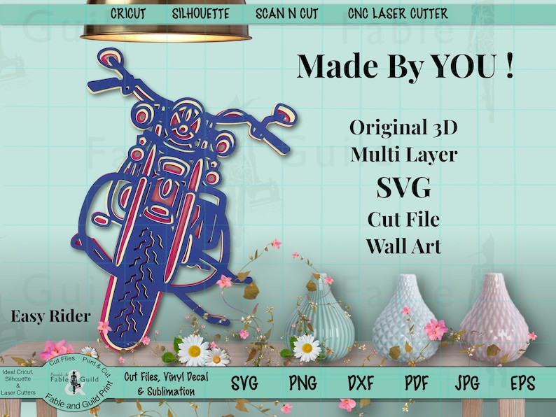 Download Motorcycle Svg File Motorbike Harley Svg Layered 3d Cutting Etsy