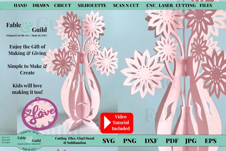 3D Flower Pop up Card SVG Cut File for Cricut Best Birthday Etsy