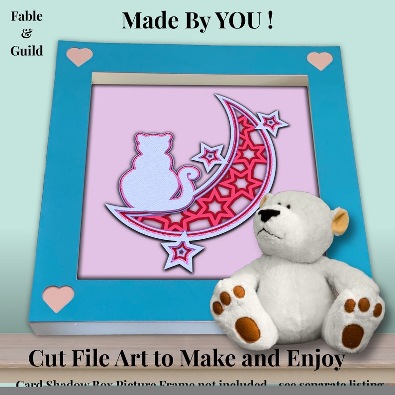 Download 3D MultiLayer SVG Cricut Cut File SVG Cat Moon Mandala ...