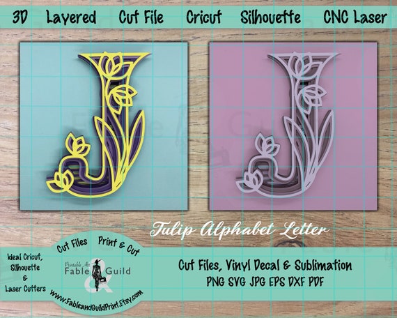 Download Cricut Svg Cut File Letter J 3d Mandala Lettering Layered Etsy