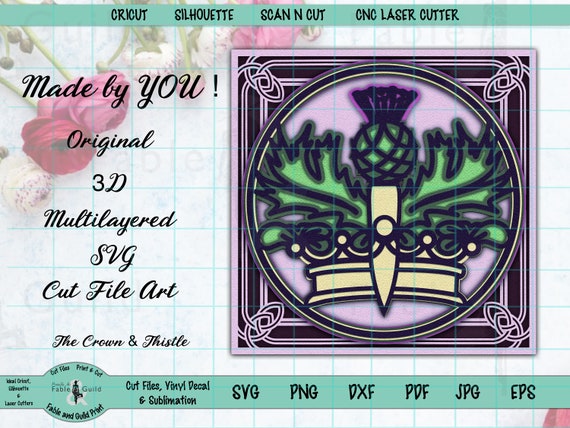 Download Celtic Svg Crown Thistle Cut File For Cricut Layered 3d Etsy