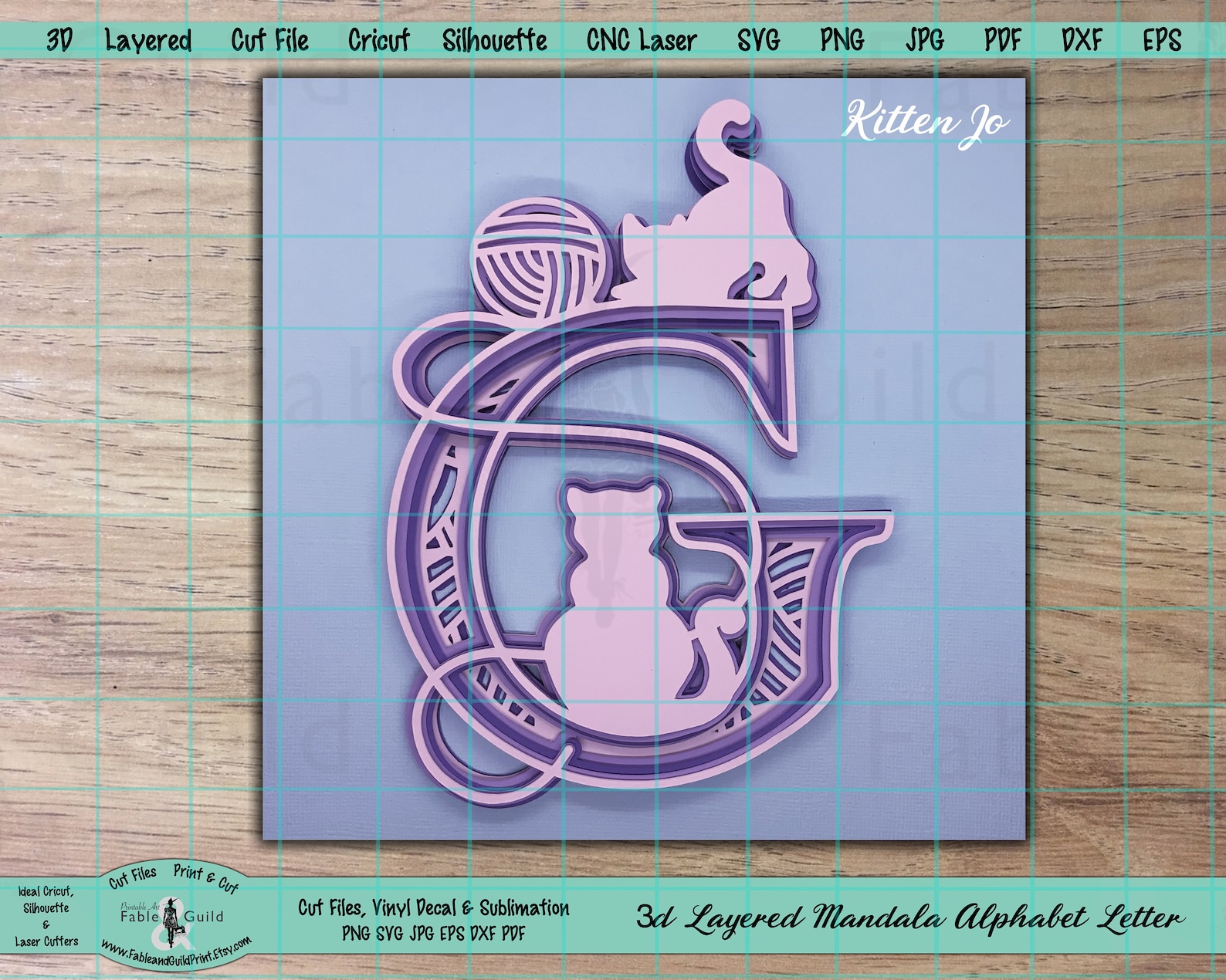 Kitten SVG Kitten Monogram Svg Cute Cat Svg Cat Lover Etsy Israel