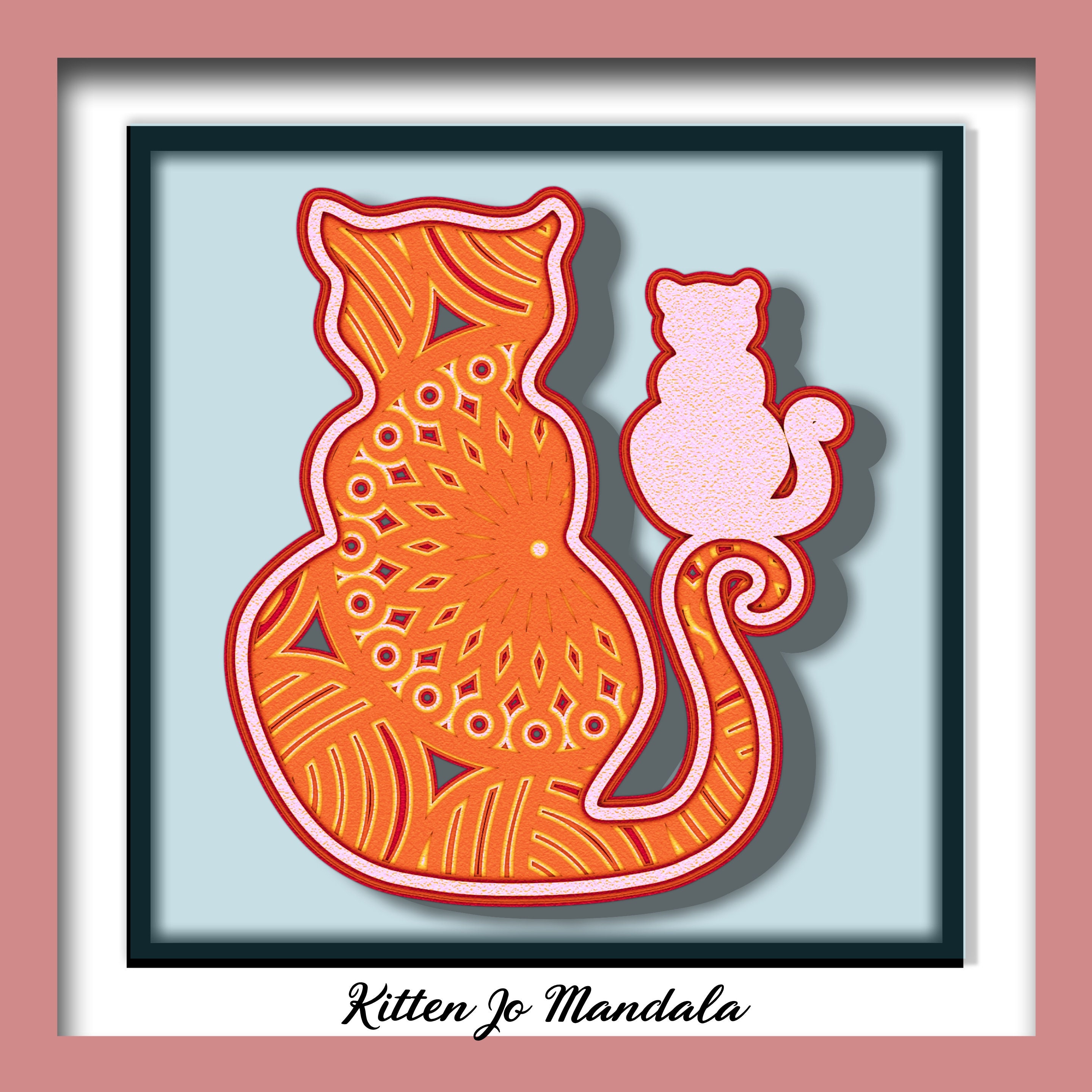 Download 3D Layered Mandala Cat Kitten Cricut SVG Cut File Silhouette | Etsy