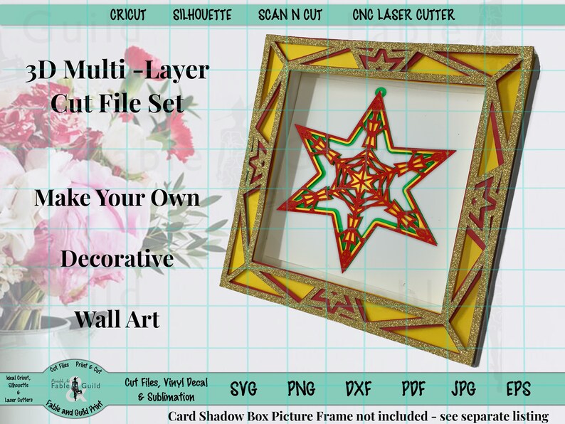 Download 3D Multi layered SVG Star Snowflake Christmas Tree | Etsy