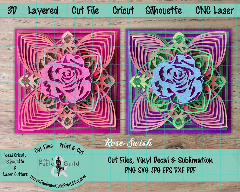 Download 3D Layered Mandala Cricut SVG Cut File Cricut Flower | Etsy