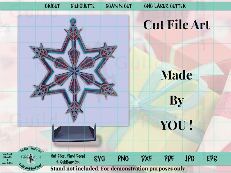 Download 3D layered SVG Star Snowflake Cut File Christmas Tree | Etsy