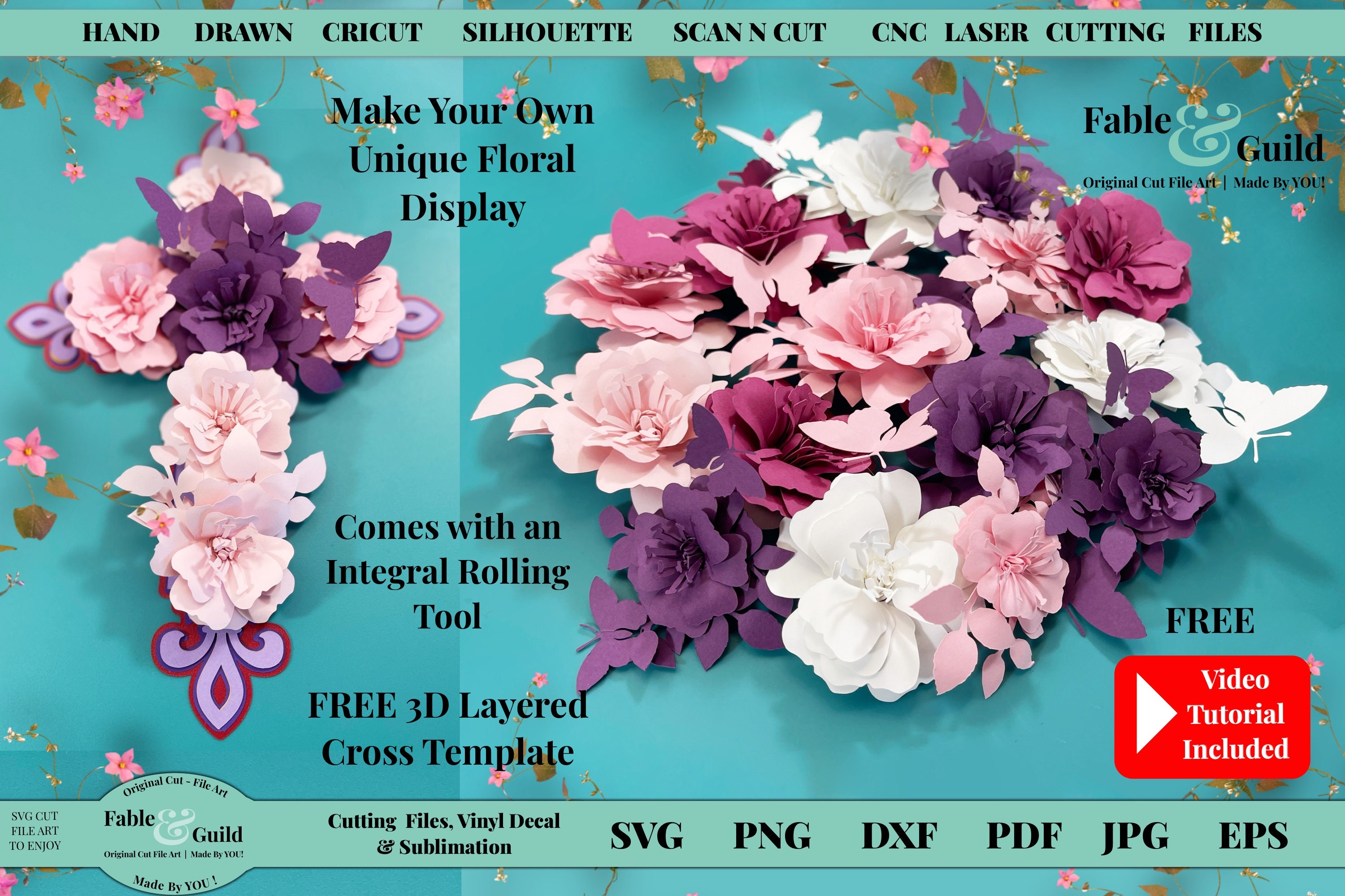 Paper Flower SVG Rolled Flower SVG 3D Flower Svg Cricut Etsy