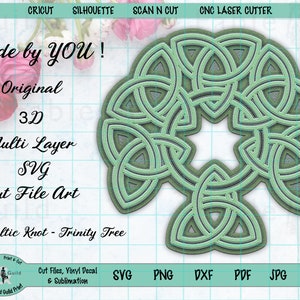 Silhouette ScanNCut 3D Layer Cricut SVG Celtic Knot Lucky Shamrock Four Leaf Clover SVG Cricut Cut File St Patricks Day ART Mandala Design