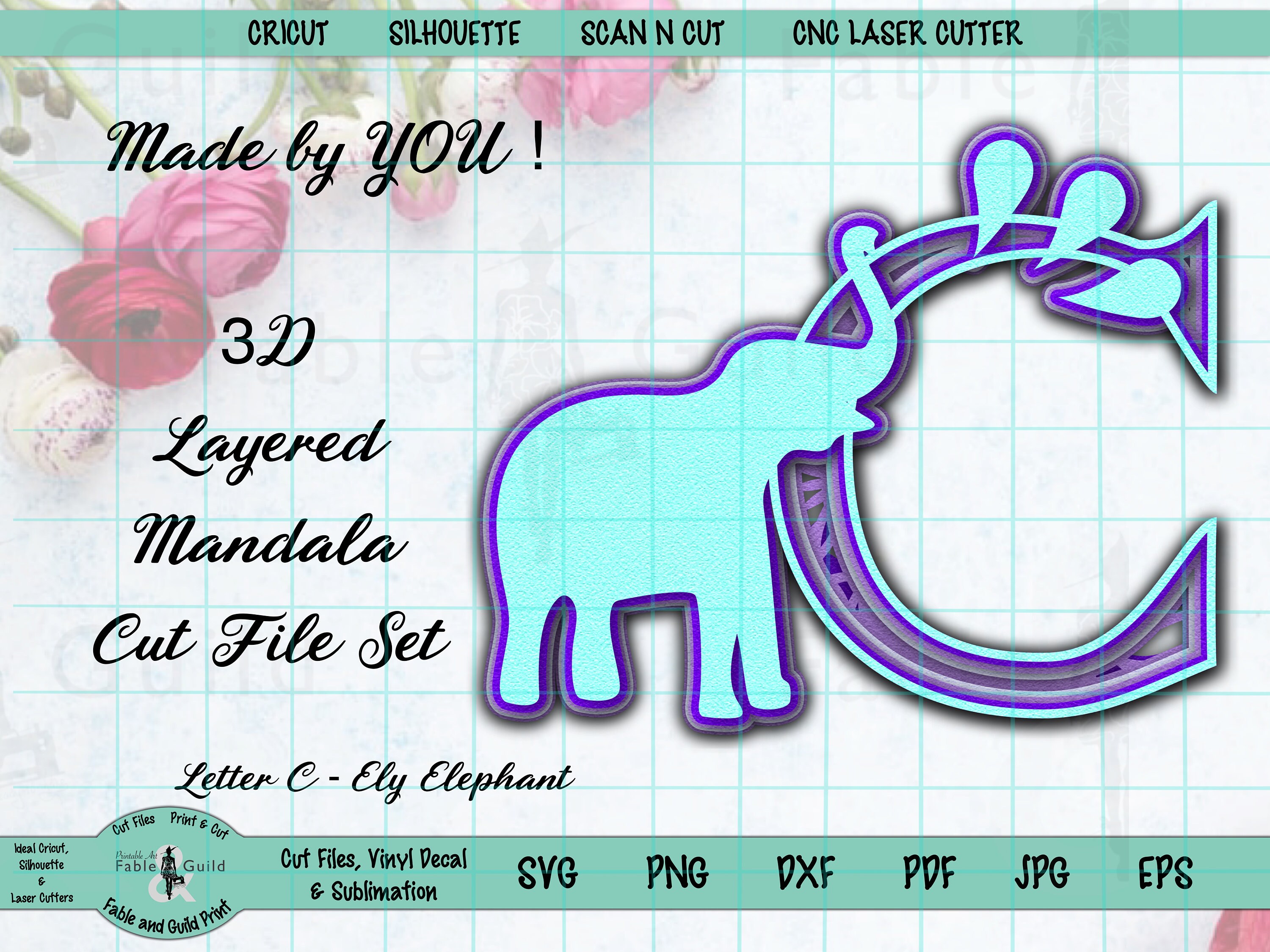 Free Free Layered Elephant Mandala SVG PNG EPS DXF File