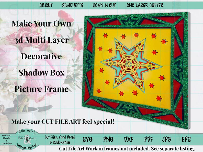 Download 3D Multi layered SVG Christmas Shadow Box and Frame ...
