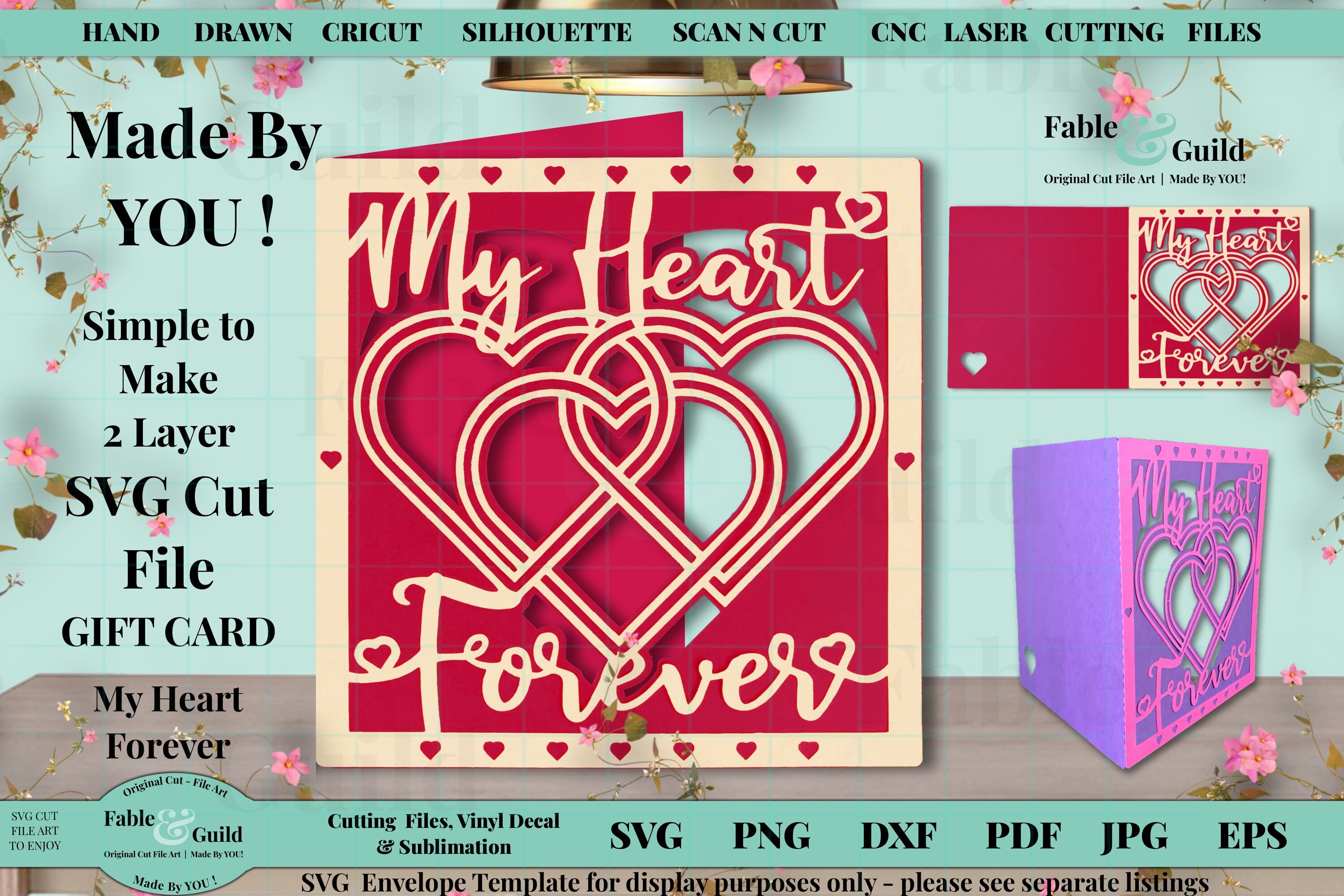 Download 3d Layered Svg Forever Love Heart Valentine Birthday Gift Card Etsy