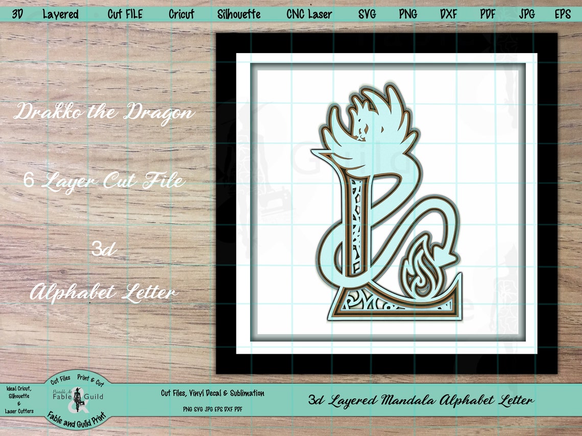 Download Multi Layered Dragon Letter Mandala SVG Cricut SVG Cut ...