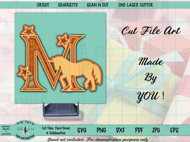 Download 3D Layered Unicorn Alphabet SVG Letter M Cricut Multi ...