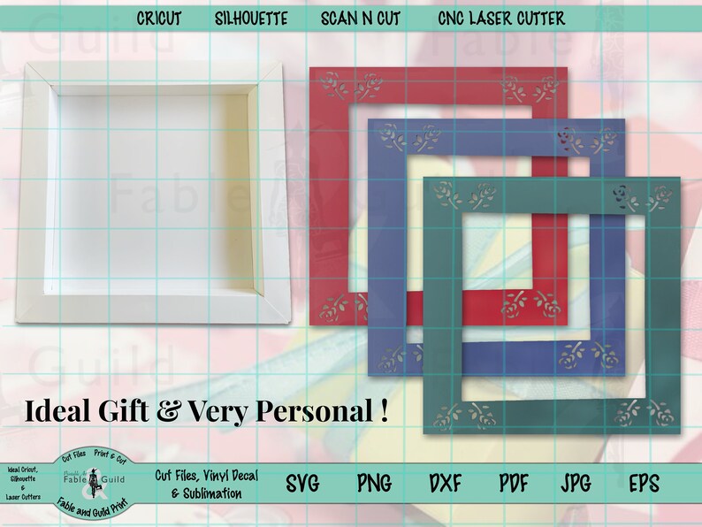Download 3D Shadow Box Picture Frame Template Multi Layer SVG Files ...