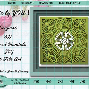 3D Mandala SVG, Layered Celtic Knot Cut Files for Cricut, Celtic Symbol svg, Celtic Knot Cut File, Shamrock svg, St Patricks svg, Clover svg