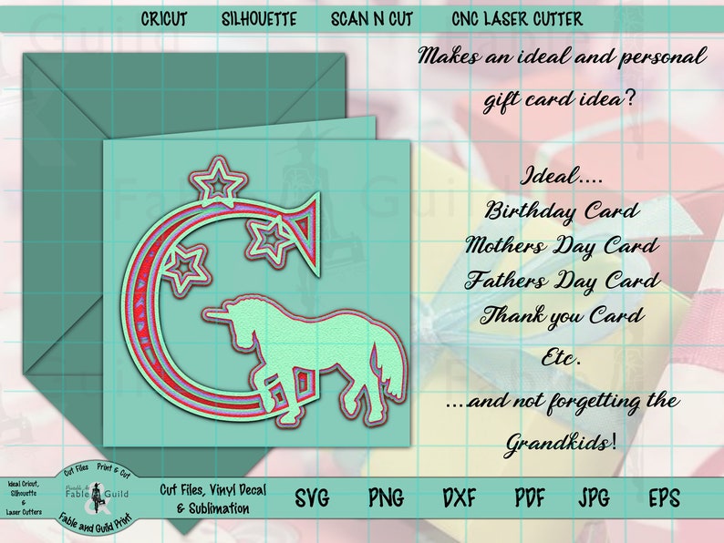 Download 3D Layered Unicorn SVG Letter C Cricut Multi layer Pony ...