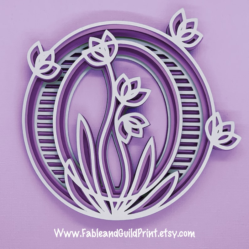 Download Layered Letter O SVG Cut File for Cricut SVG Flowers Tulip ...