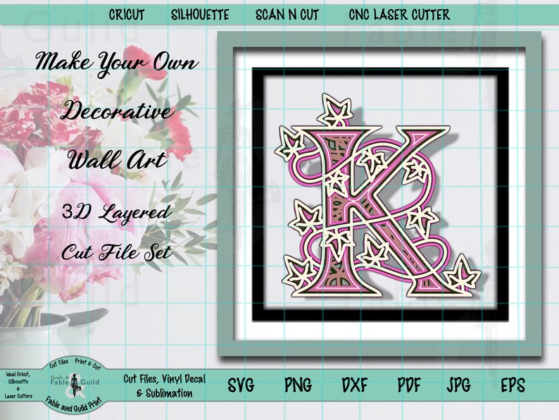 Download 3D Letter SVG Cricut Mandala SVG Cut File Multilayer Scan n | Etsy