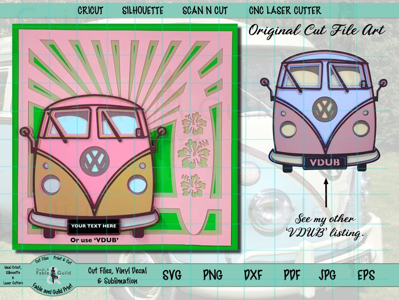 Download 3D layered vw campervan svg Multilayer Cut Files for ...