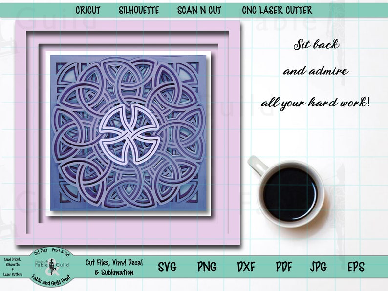 Download 3D Mandala SVG Layered Celtic Knot Cut Files for Cricut | Etsy