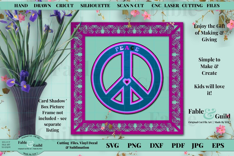 Download 3d Multi Layered Cricut Cut File SVG Peace Symbol Sign | Etsy