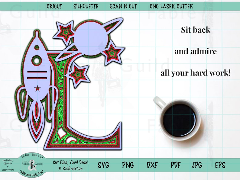 Download 3D Multi layer Spaceship SVG Cut File Cricut Alphabet ...