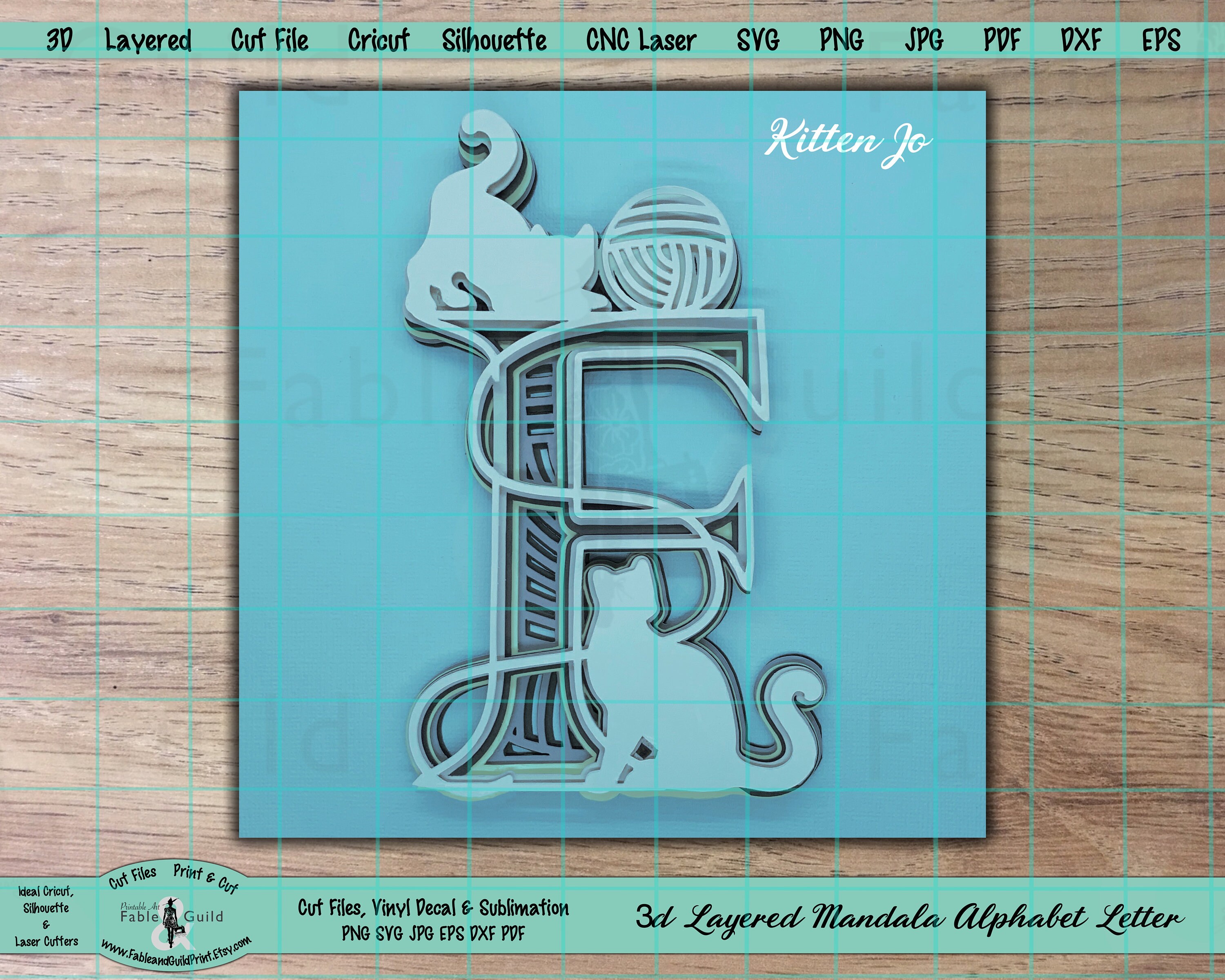 Download Cricut Svg Cutting File 3d Layered Mandala Letter Child Etsy