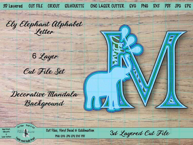 Download Cricut SVG Cut File 3D Alphabet Letter Cricut Elephant | Etsy