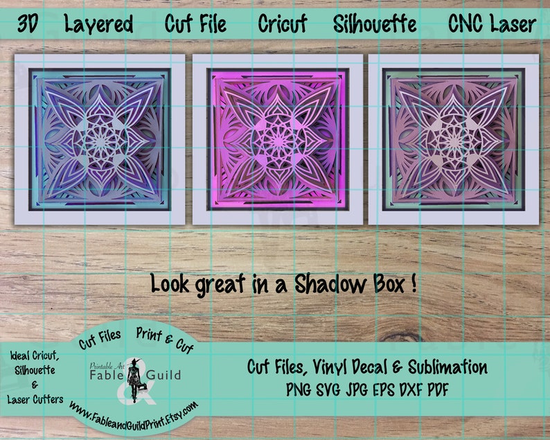 Download 3D Mandala SVG for Cricut Layered SVG Cut File Cricut | Etsy