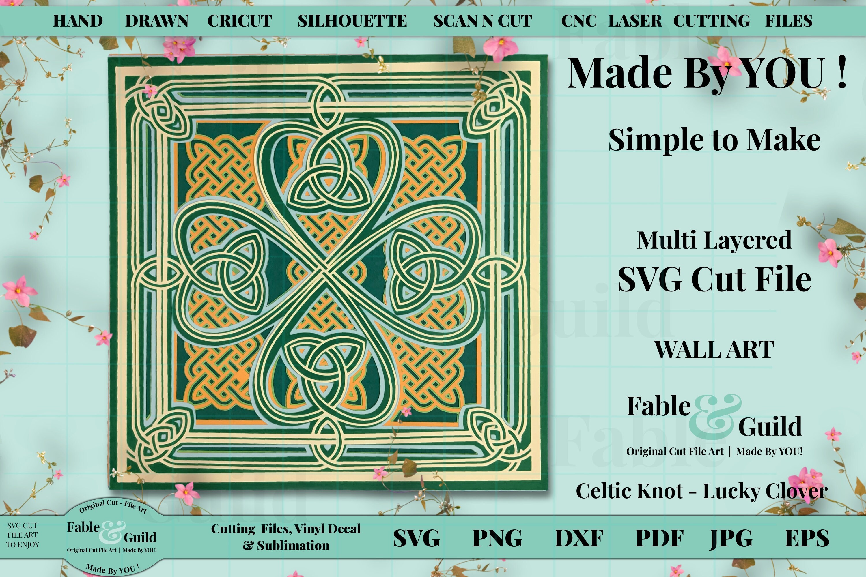 Download 3d Multi Layered Cricut Cut File Svg Four Leaf Clover Cricut Etsy