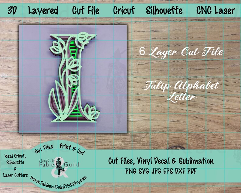 Download 3D Letter SVG Cricut SVG Cut File Cricut Flower Lettering | Etsy
