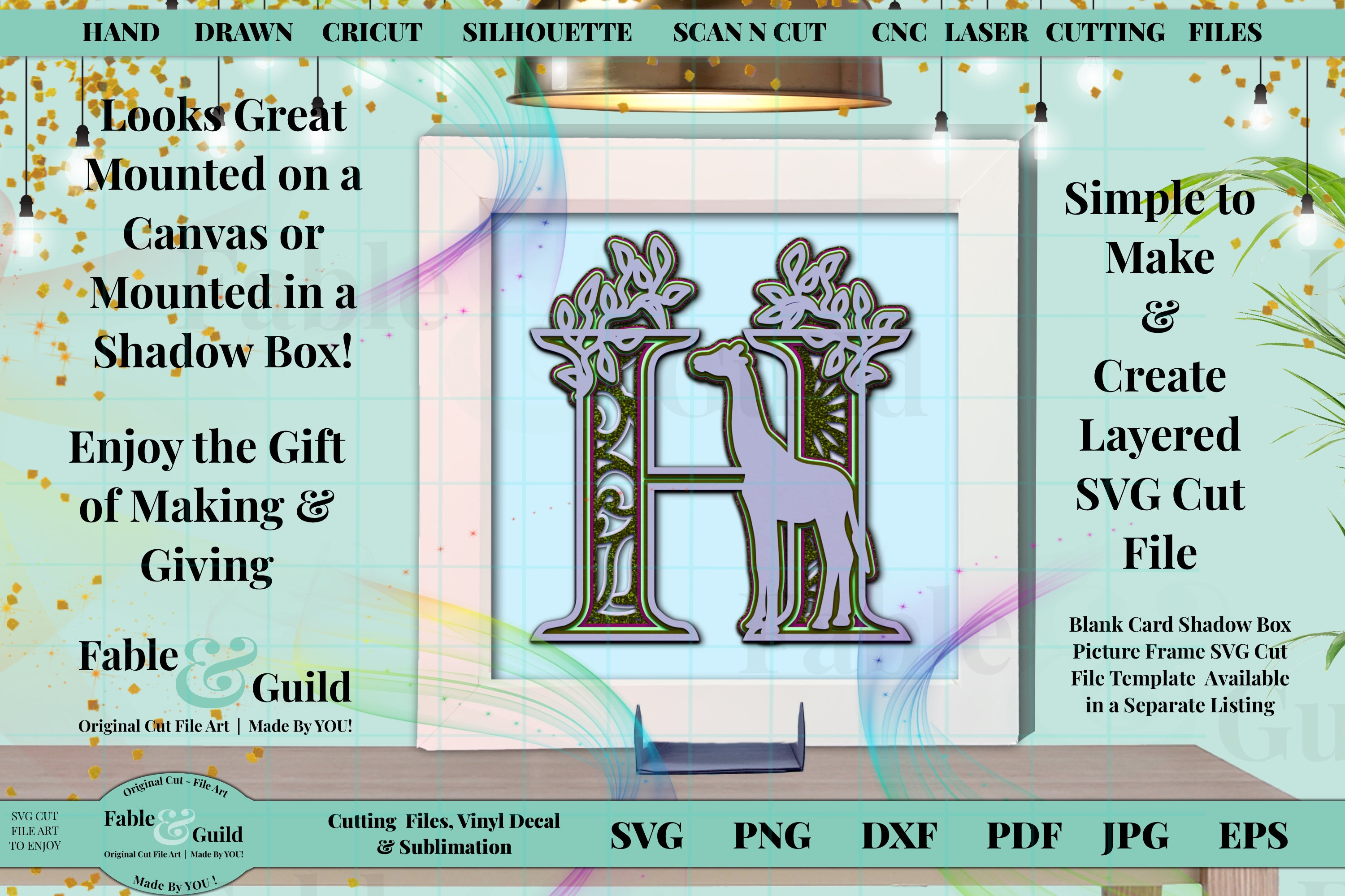 Download 3D Layered Animal SVG Giraffe Cricut Multilayer Monogram ...