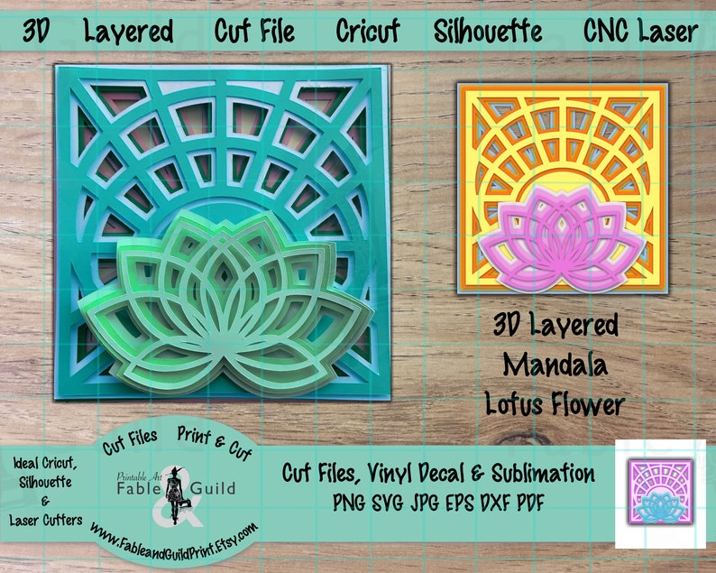 Download 3D Flower Mandala Cricut SVG Cut File Lotus Flower Cricut ...