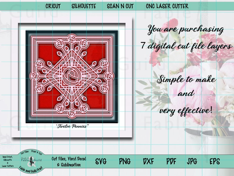 Download 3D Mandala SVG Cricut Layered Cut File 3D Flower Wall Art ...