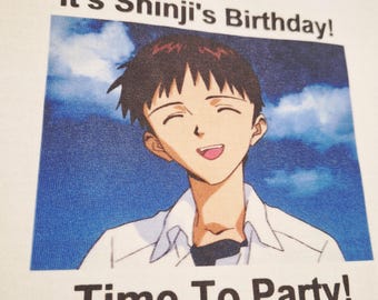 Camp Dropout "It's Shinji's Birthday! Time to Party" T-shirt - streetwear / boyfriend gift / birthday gift / Atlanta Ga deadstock.