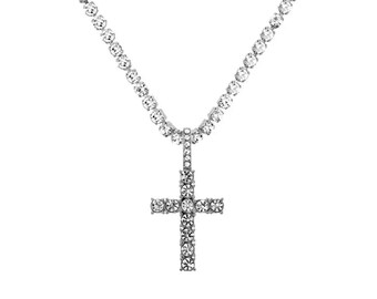 Tennis Chain Cross - Etsy