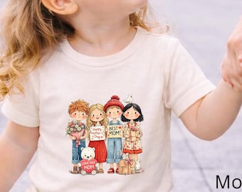 Happy Mother's Day kindershirt, beste moeder jongens meisjes T-shirt, cadeau voor moeder, Moederdag kinderoutfit, Moederdag outfit, Moederdag outfit, T-shirt voor kinderen