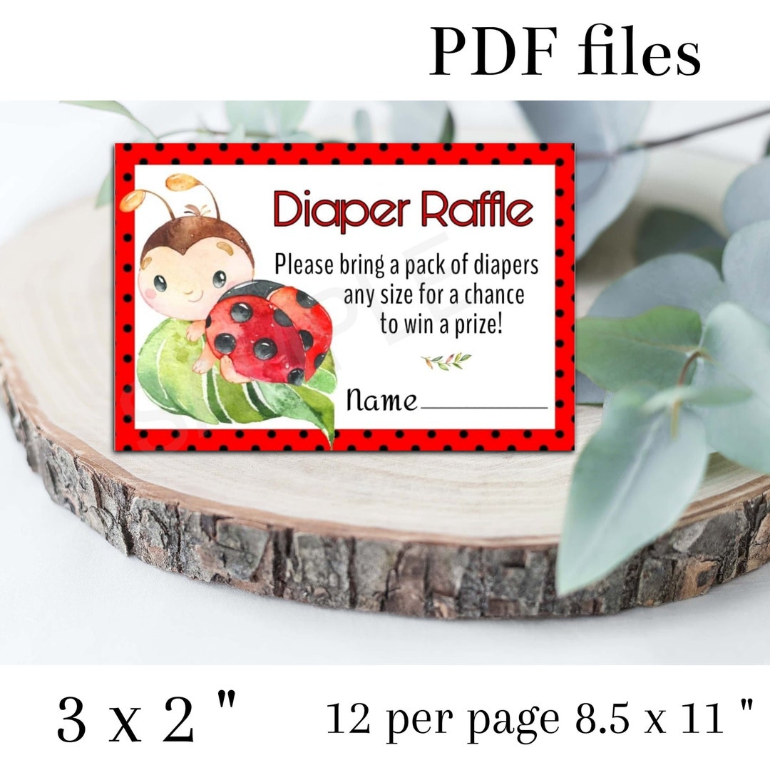 Ladybug Diaper Raffle Tickets Diaper Raffle Cards Ladybug - Etsy Ireland