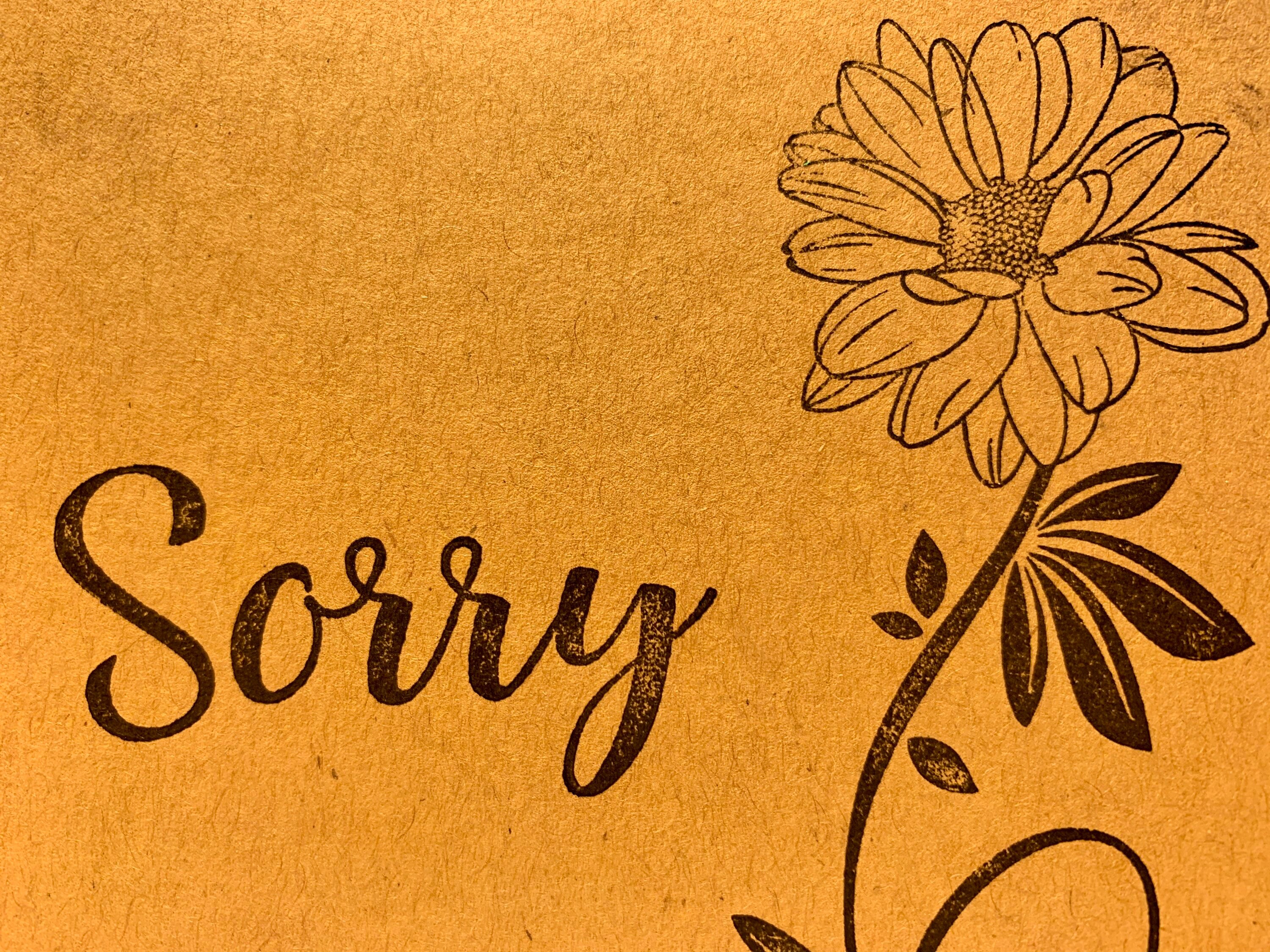 Sorry Karte Einfache Sympathie-Karte mit Blume | Etsy