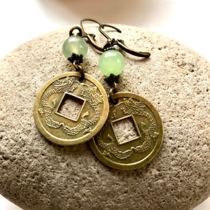 DRAGONS & JADE - Replica Coins - Good Fortune - Capodanno lunare - Cina Gift - Yoga Gift - Feng Shui - Meditation Gift - Shanghai Lily -sl52