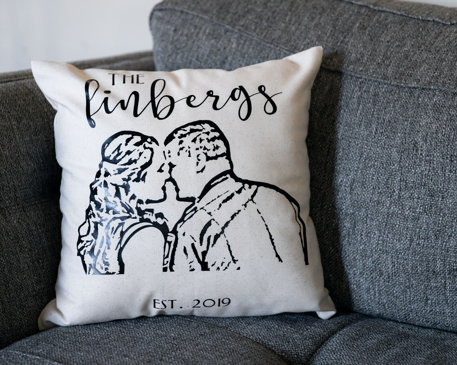 Custom pillow cover / engagement gift / wedding gift / Etsy