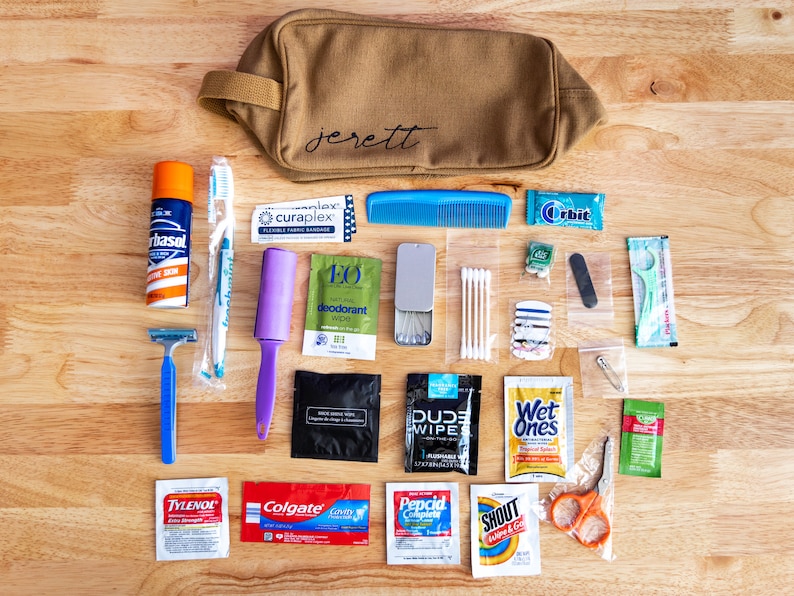 Grooms Emergency Kit  Personalized Toiletry Bag  Custom image 1
